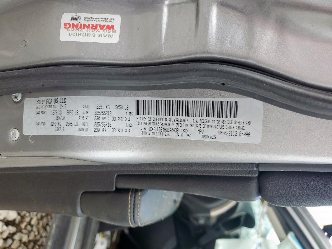 2017 JEEP CHEROKEE L 1C4PJLDB4HW640438