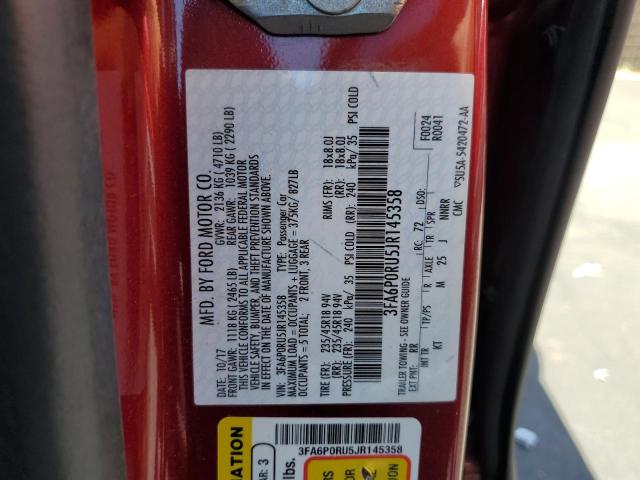 2018 FORD FUSION TITANIUM/PLATINUM HEV 3FA6P0RU5JR145358