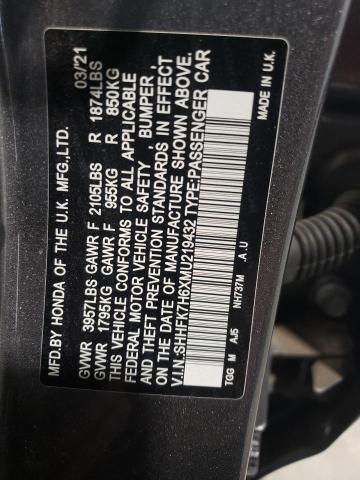2021 HONDA CIVIC EX SHHFK7H6XMU219432
