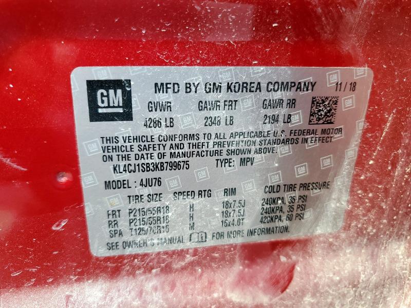 2019 BUICK ENCORE SPO KL4CJ1SB3KB799675