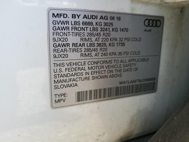 2018 AUDI Q7 PREMIUM PLUS WA1LAAF79JD049559
