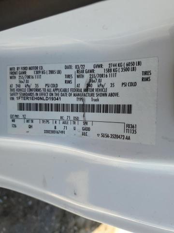 2022 FORD RANGER XL 1FTER1EH0NLD19341
