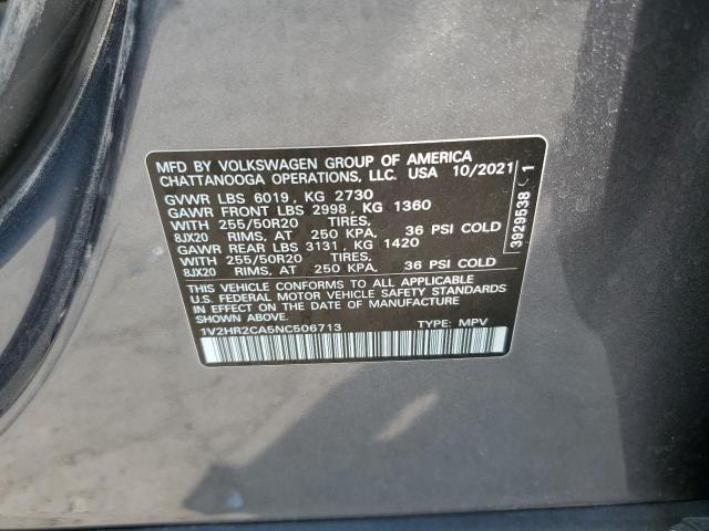 2022 VOLKSWAGEN ATLAS SE - 1V2HR2CA5NC506713