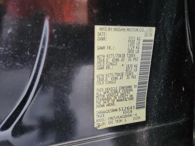 2017 NISSAN TITAN SV 1N6AA1E58HN512645