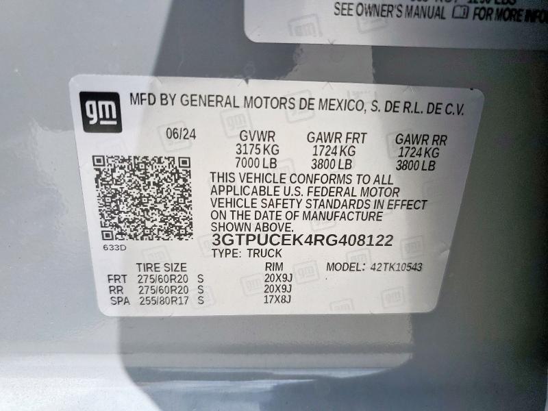 2024 GMC SIERRA K15 3GTPUCEK4RG408122