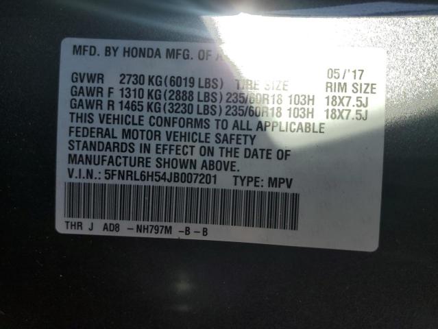 2018 HONDA ODYSSEY EX 5FNRL6H54JB007201