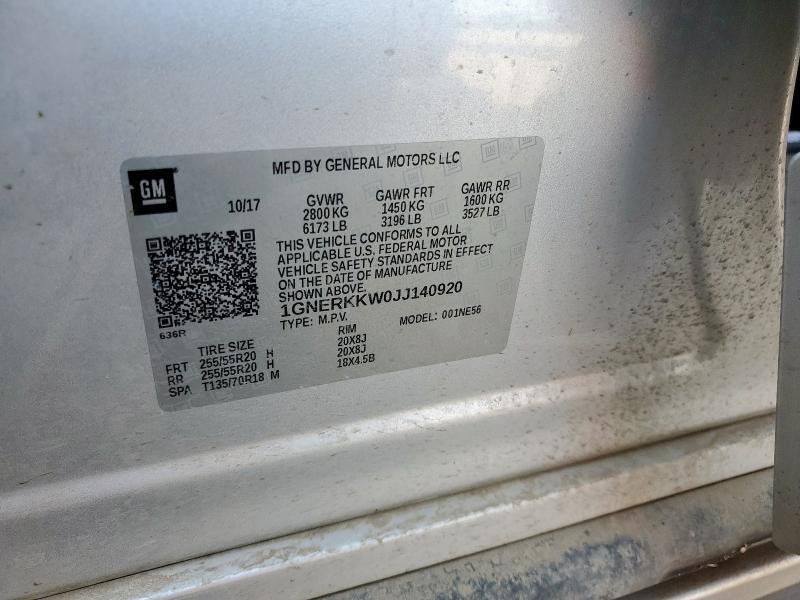 2018 CHEVROLET TRAVERSE P 1GNERKKW0JJ140920