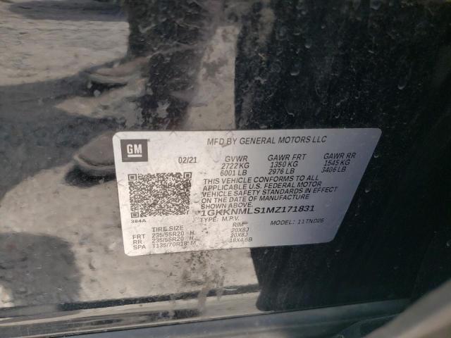 2021 GMC ACADIA SLT 1GKKNMLS1MZ171831