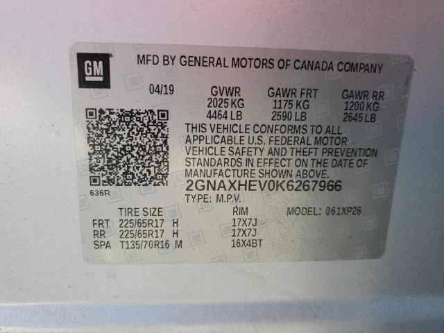 2019 CHEVROLET EQUINOX LS 2GNAXHEV0K6267966