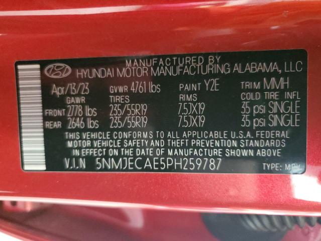 2023 HYUNDAI TUCSON LIMITED 5NMJECAE5PH259787