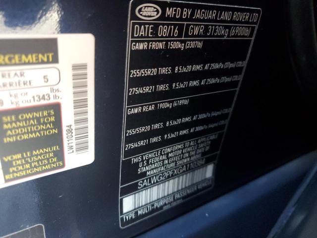 2016 LAND ROVER RANGE ROVER SPORT SE #3294414492