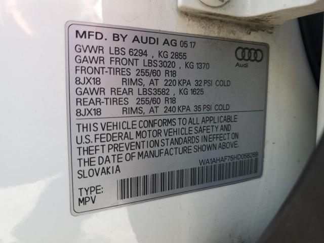 2017 AUDI Q7 PREMIUM WA1AHAF75HD058269