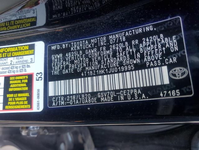 2018 TOYOTA CAMRY XSE - 4T1BZ1HK1JU019995