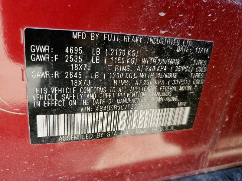 2015 SUBARU OUTBACK 2. - 4S4BSBJC7F3265511