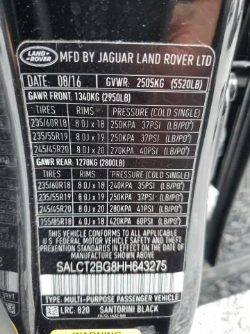 2017 LAND ROVER DISCOVERY SALCT2BG8HH643275