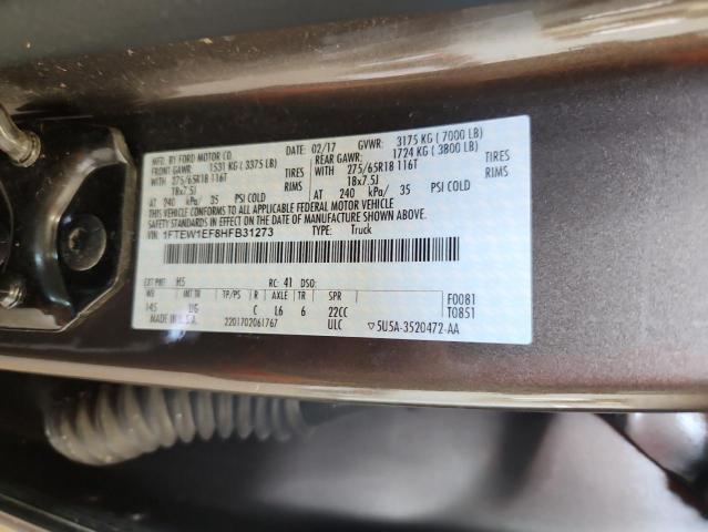 2017 FORD F150 SUPER - 1FTEW1EF8HFB31273