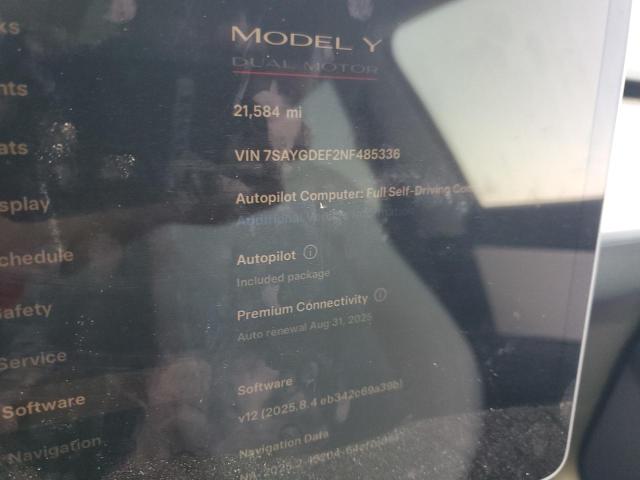 2022 TESLA MODEL Y 7SAYGDEF2NF485336