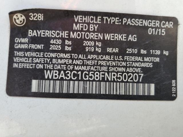 2015 BMW 328 I SULEV WBA3C1G58FNR50207