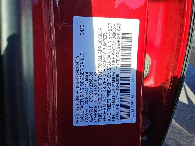 2021 HONDA ACCORD SPO 1HGCV1F40MA060991