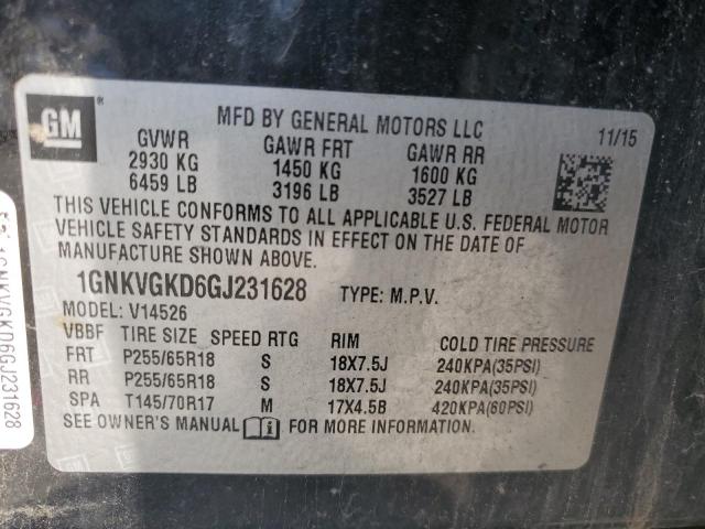 2016 CHEVROLET TRAVERSE LT 1GNKVGKD6GJ231628