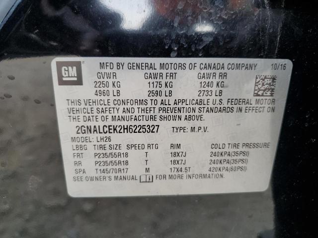 2017 CHEVROLET EQUINOX LT 2GNALCEK2H6225327