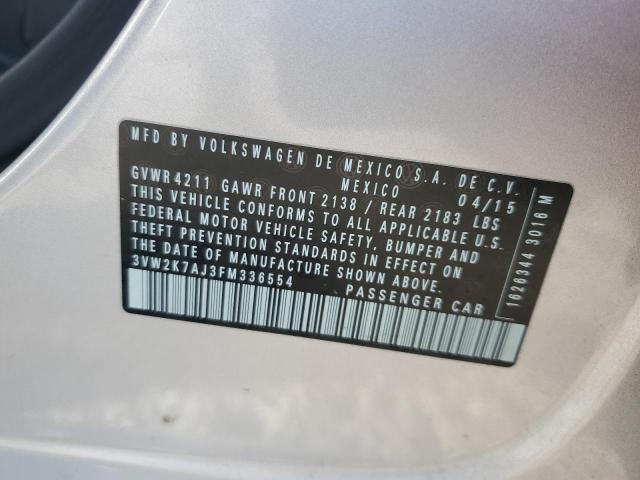 2015 VOLKSWAGEN JETTA BASE 3VW2K7AJ3FM336554