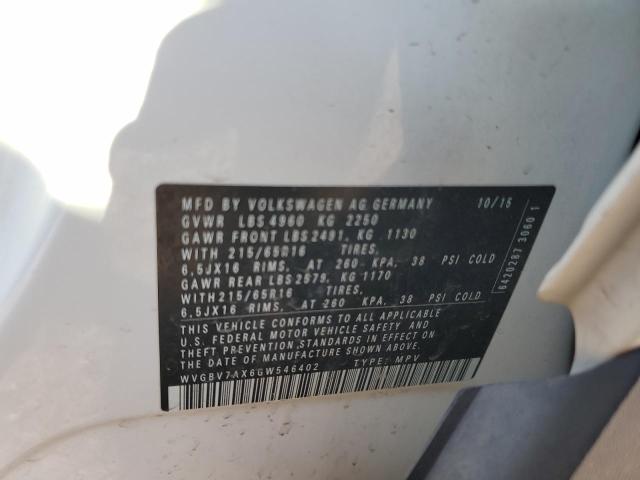 2016 VOLKSWAGEN TIGUAN - WVGBV7AX6GW546402