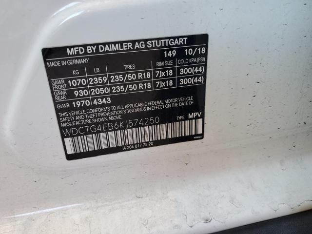 2019 MERCEDES-BENZ GLA 250 WDCTG4EB6KJ574250