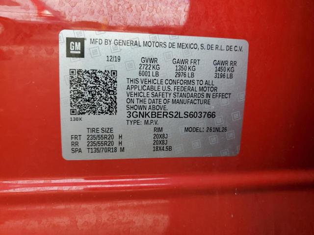 2020 CHEVROLET BLAZER RS 3GNKBERS2LS603766