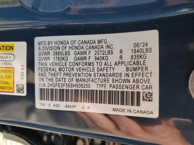 2025 HONDA CIVIC SPOR 2HGFE2F56SH506250