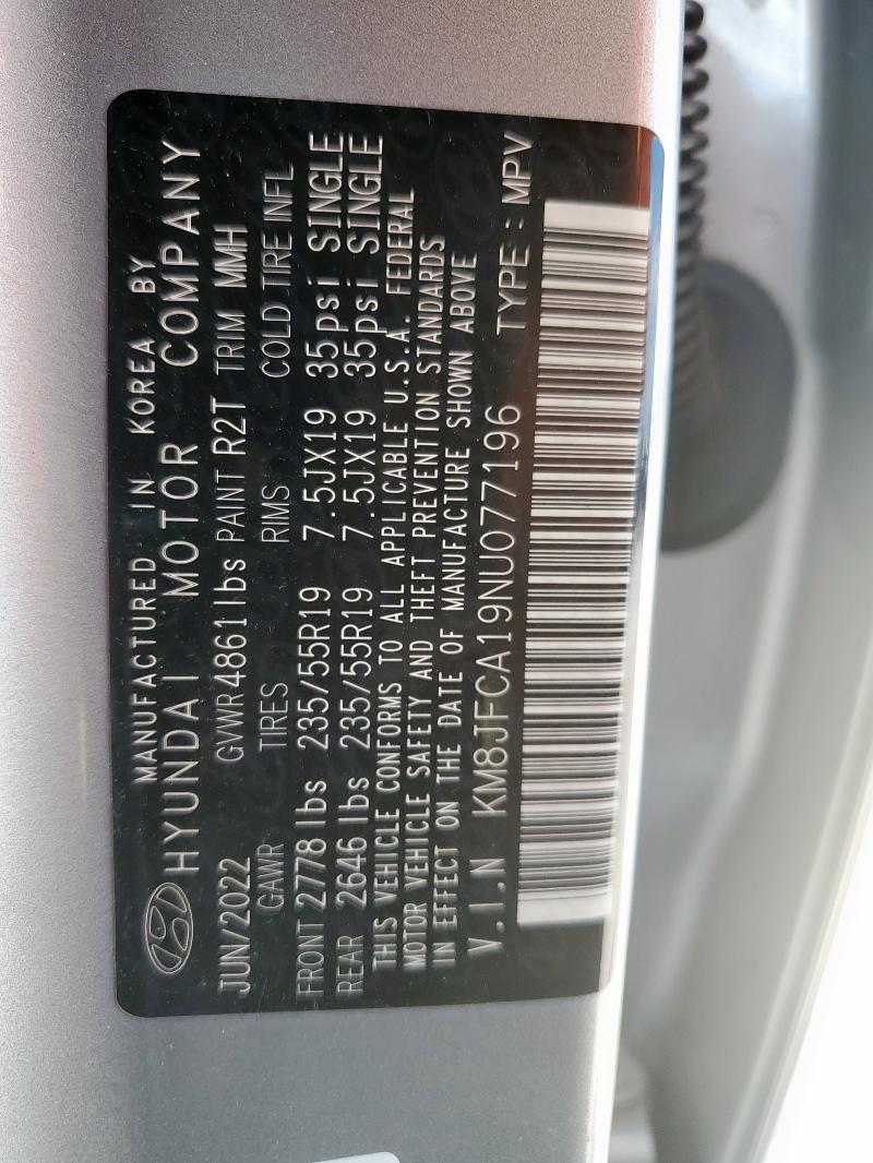 2022 HYUNDAI TUCSON SEL - KM8JFCA19NU077196