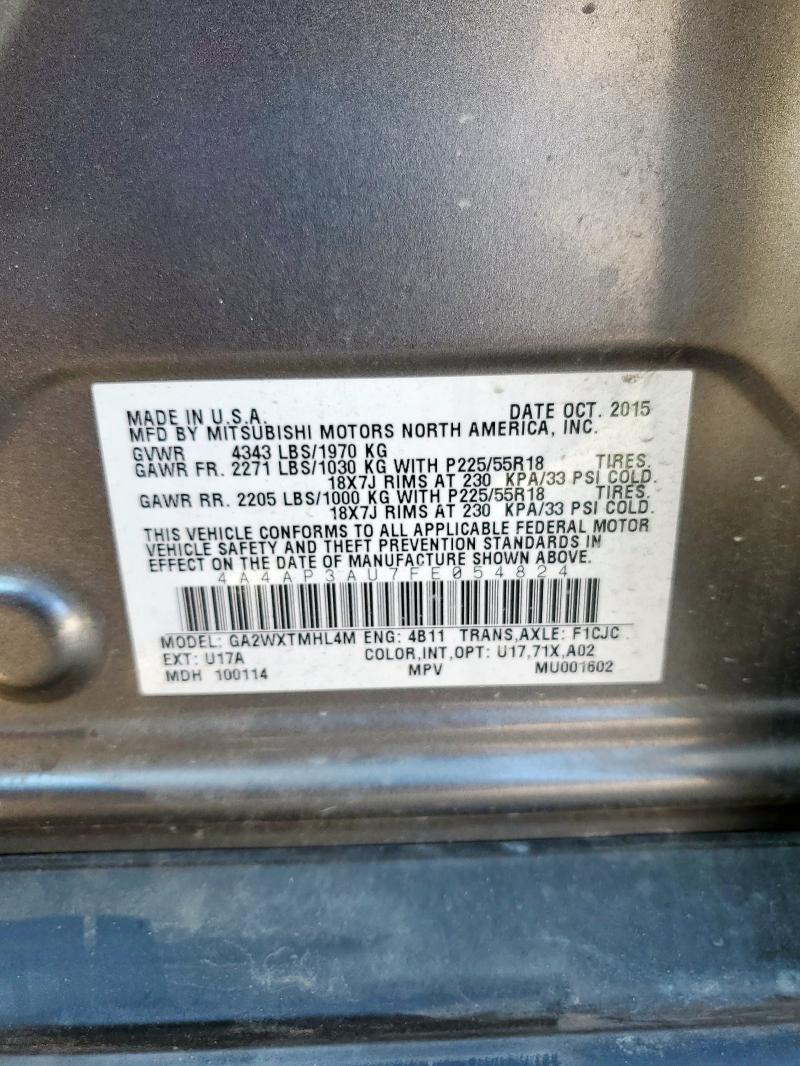 2015 MITSUBISHI OUTLANDER 4A4AP3AU7FE054824