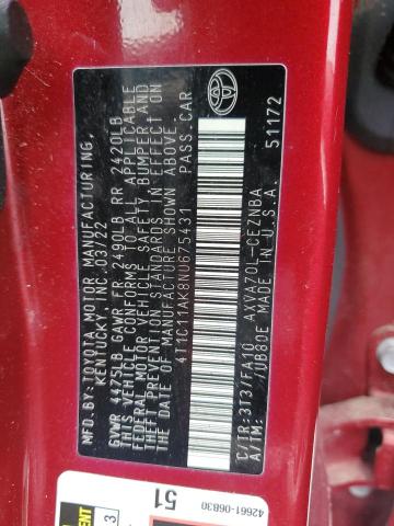 2022 TOYOTA CAMRY LE 4T1C11AK8NU675431