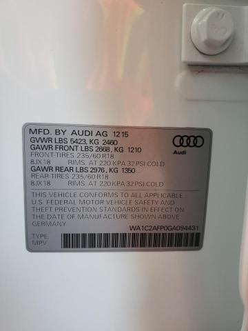 2016 AUDI Q5 PREMIUM WA1C2AFP0GA094431