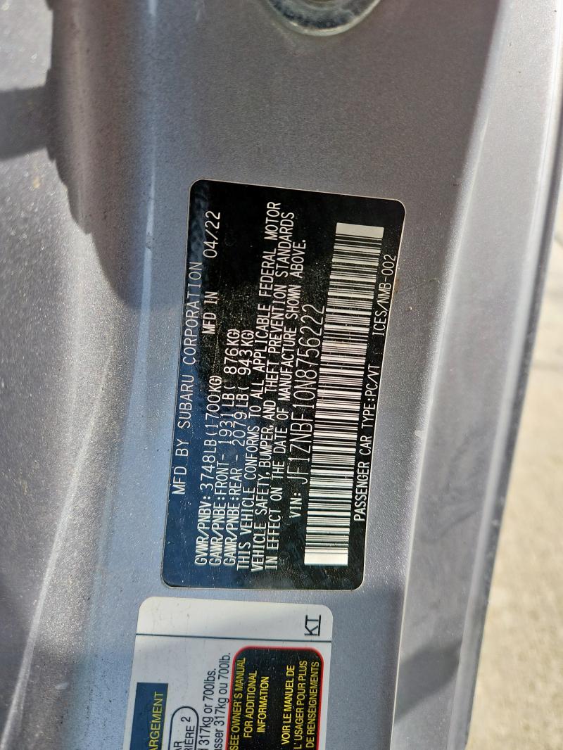 2022 TOYOTA GR 86 PREM JF1ZNBF10N8756222