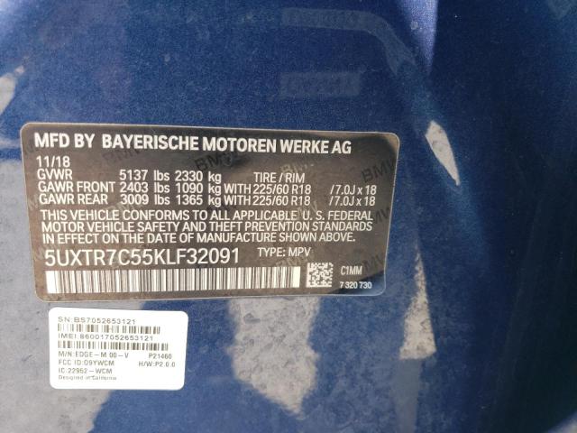 2019 BMW X3 SDRIVE3 5UXTR7C55KLF32091