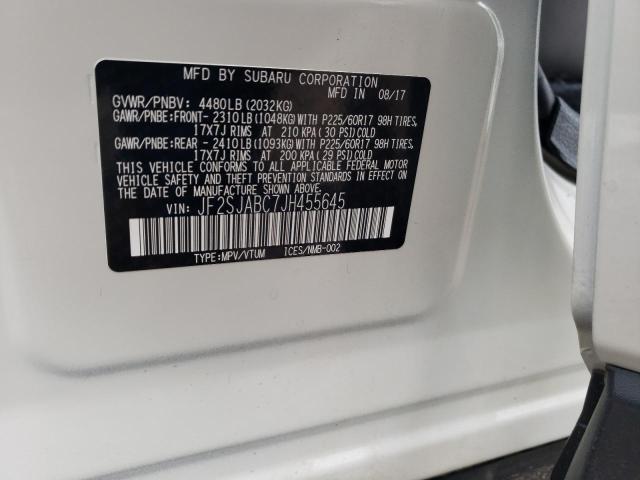 2018 SUBARU FORESTER 2.5I JF2SJABC7JH455645