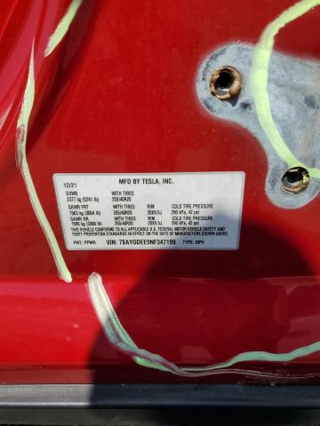 2022 TESLA MODEL Y 7SAYGDEE9NF347199