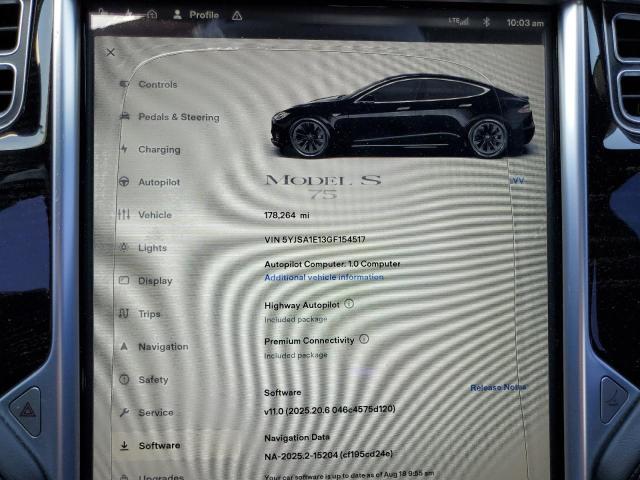 2016 TESLA MODEL S 5YJSA1E13GF154517