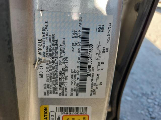 2016 FORD FUSION SE - 3FA6P0LU3GR356530