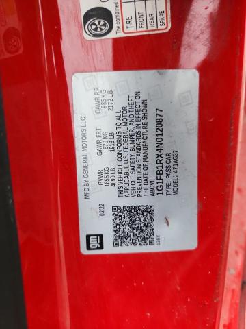 2022 CHEVROLET CAMARO LS 1G1FB1RX4N0120877