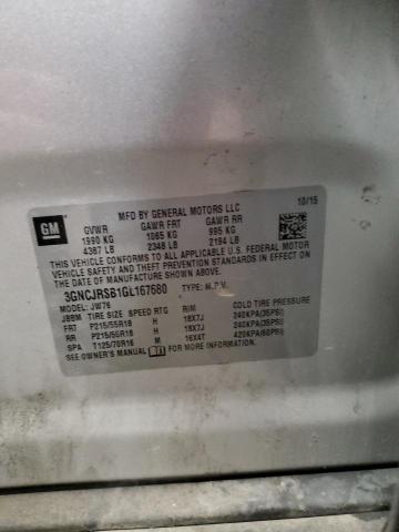 2016 CHEVROLET TRAX LTZ 3GNCJRSB1GL167680