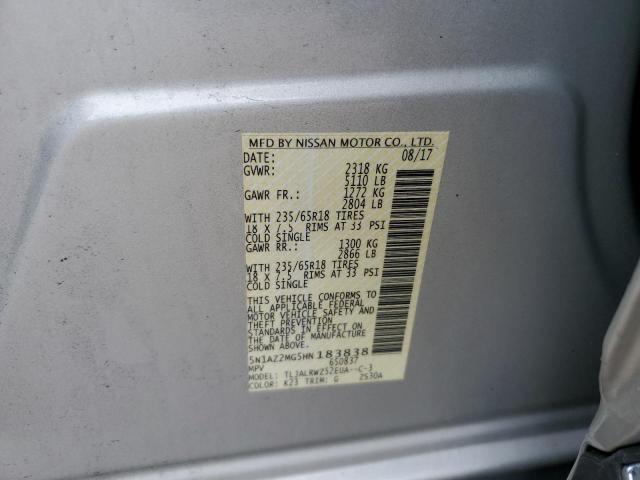2017 NISSAN MURANO S 5N1AZ2MG5HN183838