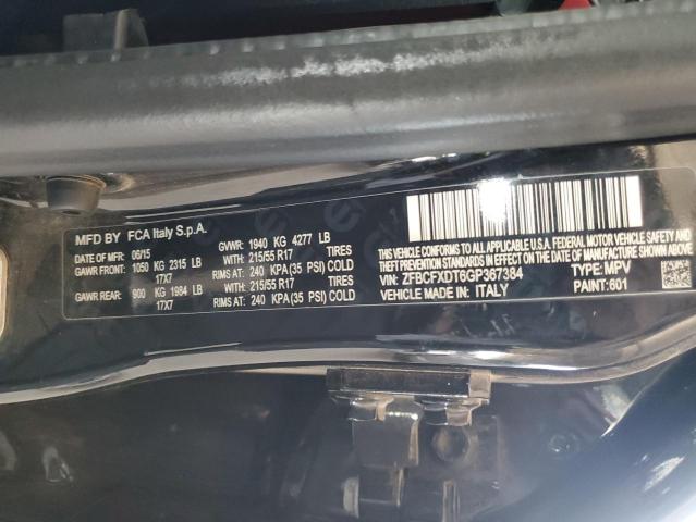 2016 FIAT 500X LOUNG ZFBCFXDT6GP367384