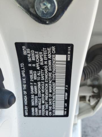 2019 HONDA CIVIC EX SHHFK7H67KU424297