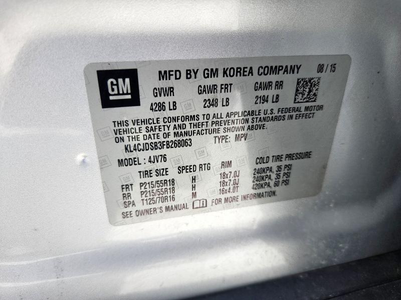 2015 BUICK ENCORE PRE KL4CJDSB3FB268063