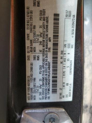 2019 FORD ESCAPE SE 1FMCU9GD1KUC48697