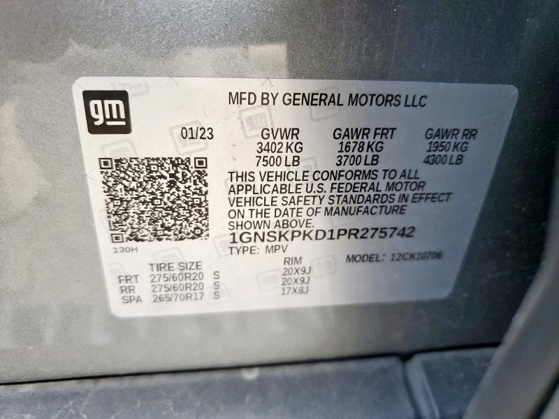 2023 CHEVROLET TAHOE K1500 Z71 1GNSKPKD1PR275742