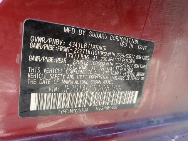 2018 SUBARU CROSSTREK PREMIUM JF2GTADC5J8282799