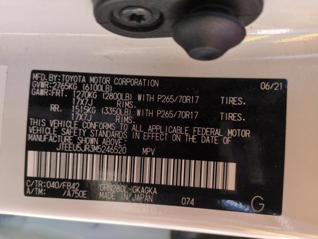2021 TOYOTA 4RUNNER SR JTEEU5JR3M5246520